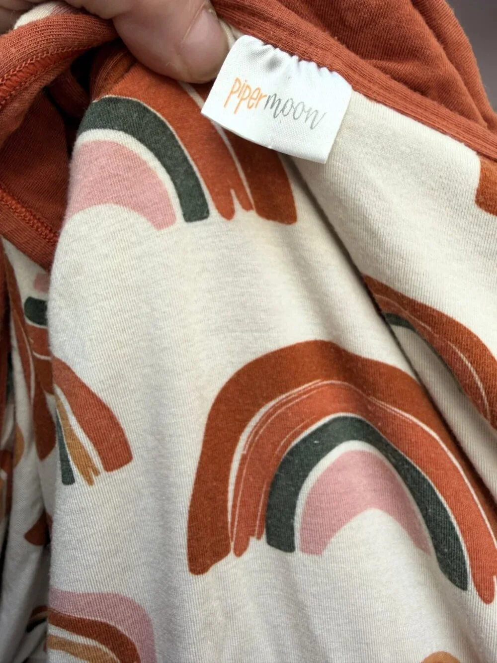 Pipermoon Oversized Boho Rainbow Jersey Knit Throw Blanket 57x72
